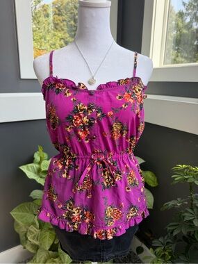 Candies Size M Vintage Purple Peplum Top